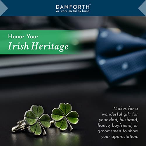 DANFORTH Four Leaf Clover Cufflinks for Men | Handcrafted Pewter Shamrock Cufflinks, Green St. Patrick’s Day Accessories, Made in USA - Image 3
