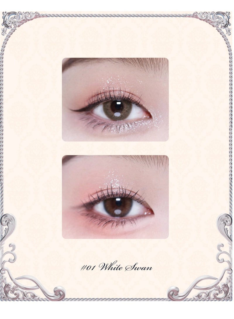 Flower Knows Swan Ballet 6-Color Eyeshadow Palette Delicate Matte Glow Shimmer Waterproof Eye Shadow Beauty Makeup Cosmetics, 6.5g (01 White Swan) - Image 2