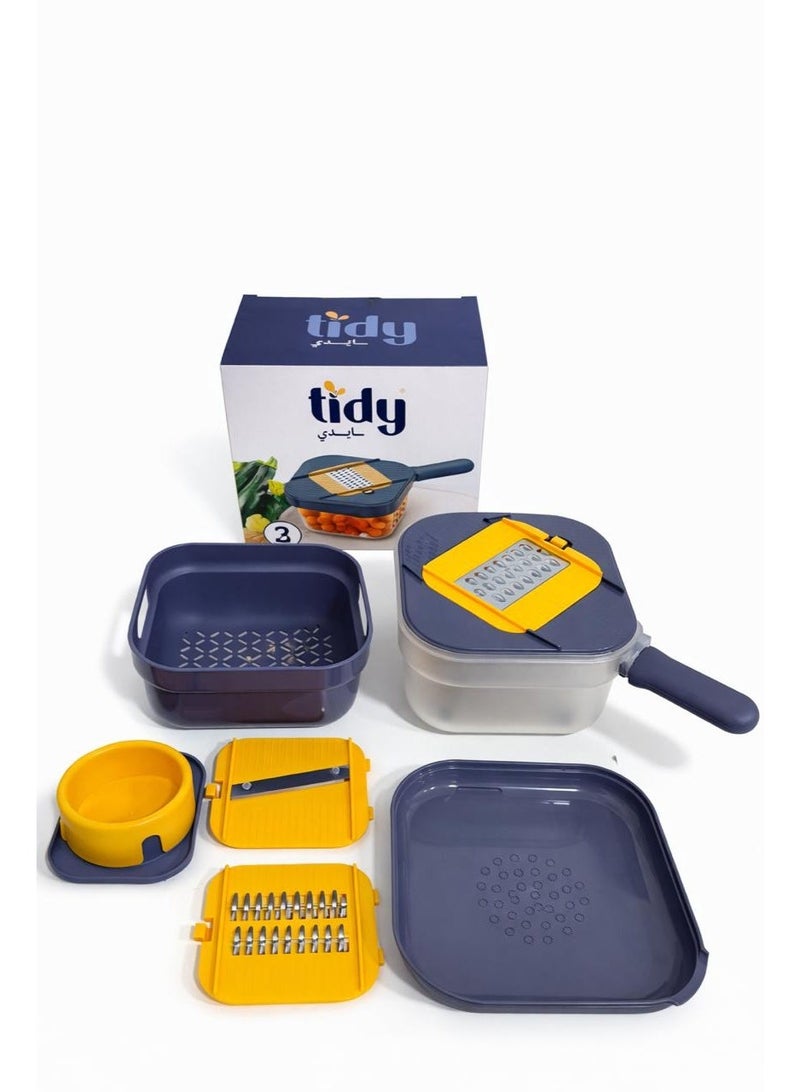 تيدي قطّاعة وبشّارة خضروات متعددة الاستخدام مع وعاء تجميع ومقابض مريحة - Image 1