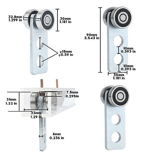 Fuperoo 2Wheel Trolley Assembly Rollers.Bearing Trolley Assembly.The top of The Trolley has Room for Set Screws, Allowing The use of a 1-5/8" high Strut Channel to Save on Construction Costs. - Image 2
