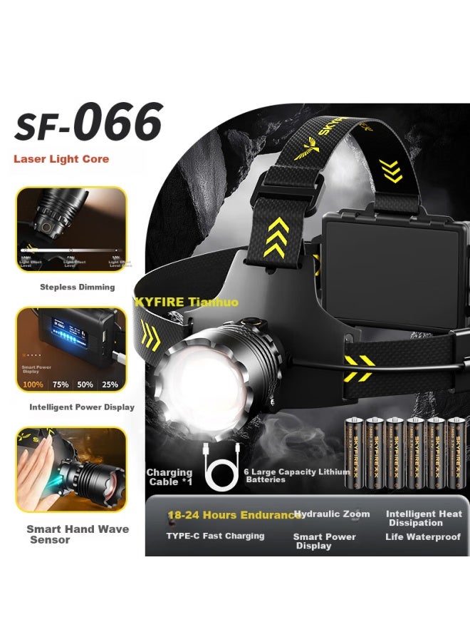 SkyFire Tianhuo Rechargeable High-brightness Headlamp Waterproof Long-lasting Sensor Headlight For Fishing Military Night Use Outdoor - Image 3