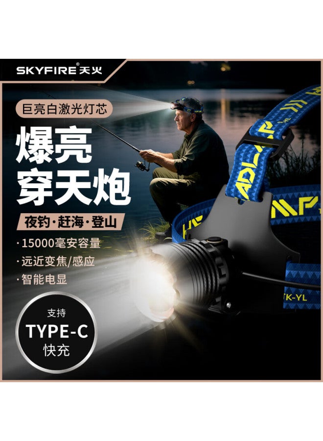 SkyFire Tianhuo Rechargeable High-brightness Headlamp Waterproof Long-lasting Sensor Headlight For Fishing Military Night Use Outdoor - Image 1