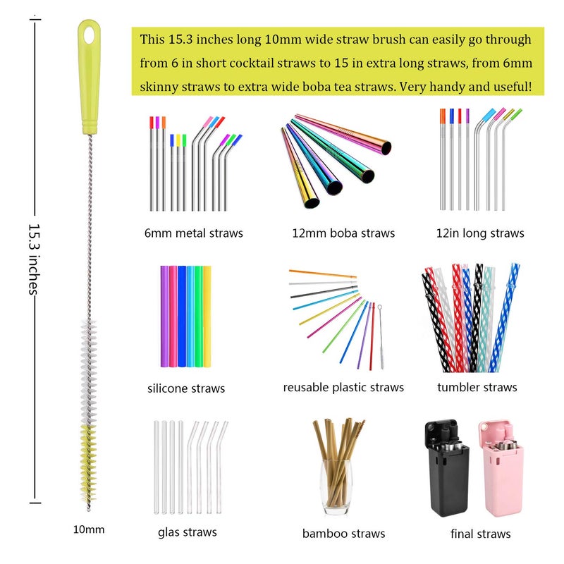 ALINK 8-Pack Bottle Cleaning Brush Set - Long Bottle Cleaner for Washing Beer/Wine Narrow Neck Bottles, Hummingbird Feeder, Sport Well, Plus Kettle Cleaner, Straw Brush - Image 4