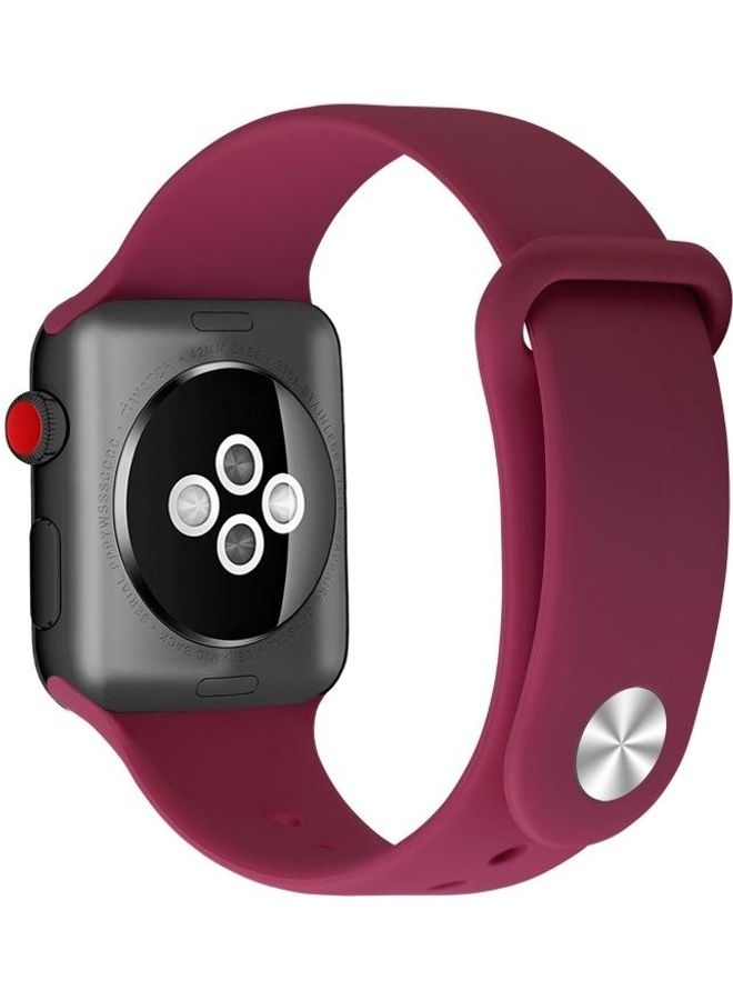 BGM Silicone Replacement Strap Watchband Rose Red - Image 4