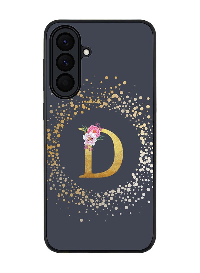 Stylizedd For Samsung Galaxy A57 Case,Slim fit Camera Protection, Shockproof Thin Phone cover  - Custom Monogram Floral - D  (Grey ) - Image 1