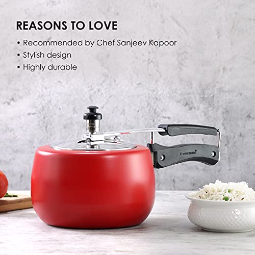 Wonderchef Regalia Aluminium Pressure Cooker Inner Lid, Red, 3L - Image 5