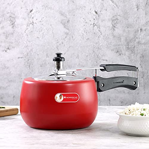 Wonderchef Regalia Aluminium Pressure Cooker Inner Lid, Red, 3L - Image 2