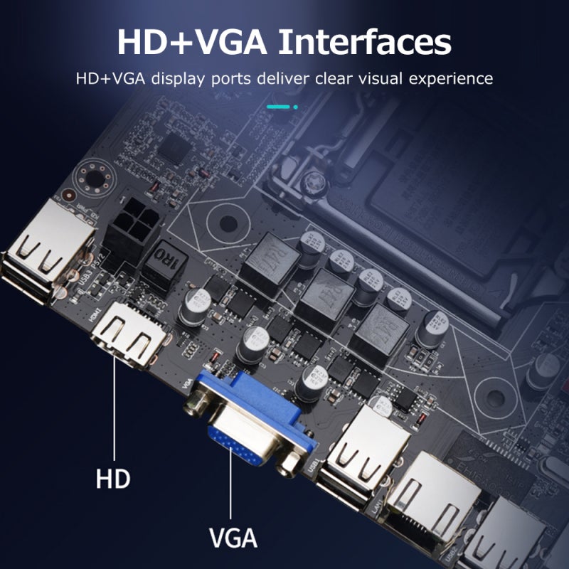 لوحة الأم للألعاب: سوداء، تدعم معالجات CPU من النوع LGA1155 Core i3/i5/i7 - 2 منافذ DDR3 بسعة أقصى 16 جيجابايت، بطاقة شبكة تبلغ سرعتها 100 ميجابت في الثانية لبناء أجهزة الكمبيوتر المكتبية - Image 3