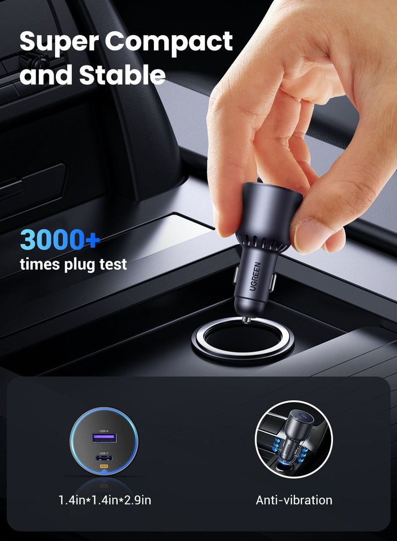 يوجرين إيكو UGREEN 63W USB-C PD + USB-A شاحن سيارة سريع - Image 4