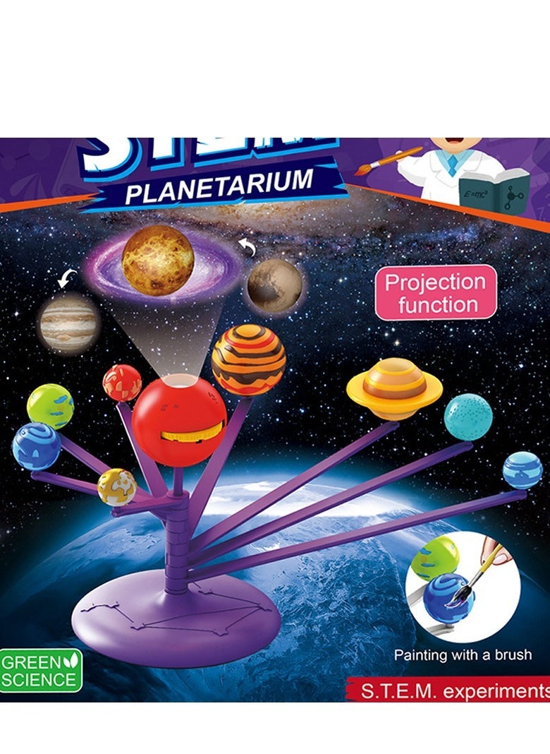 STEM Painted planet, with projection , can be painted ,Science and Physics home chemical lab Educational Game for kids and It is an educational game that helps focus, creativity,Children's DIY 6+ Years - Image 2