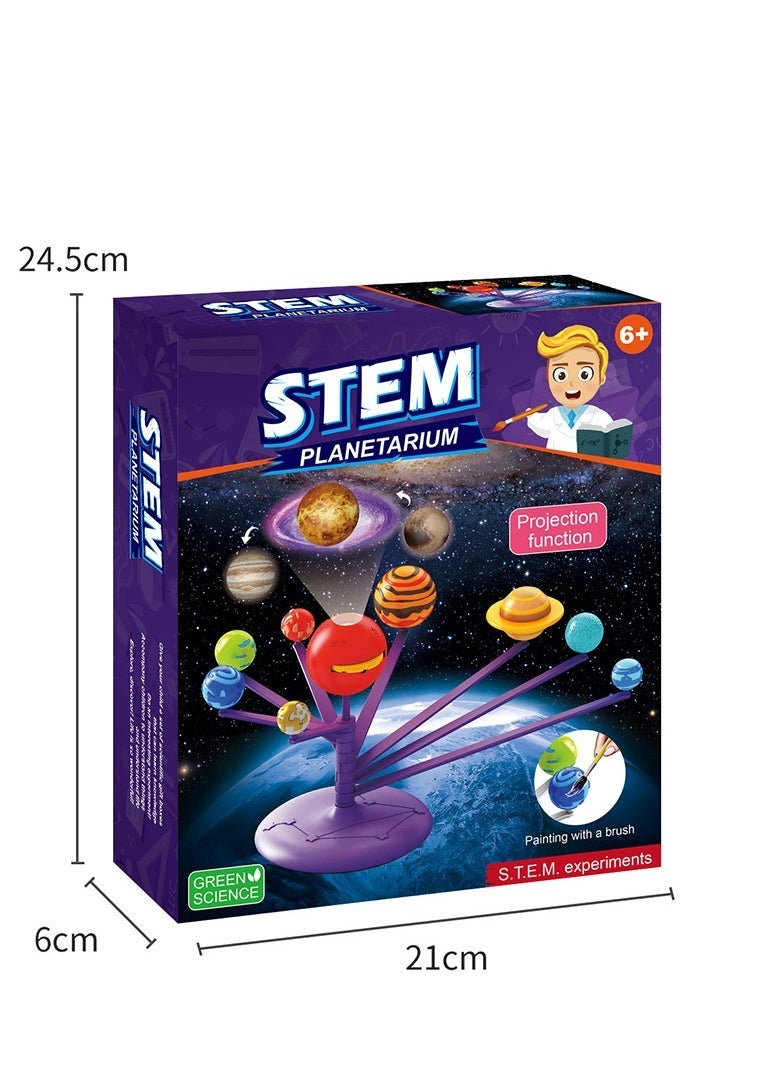 STEM Painted planet, with projection , can be painted ,Science and Physics home chemical lab Educational Game for kids and It is an educational game that helps focus, creativity,Children's DIY 6+ Years - Image 4