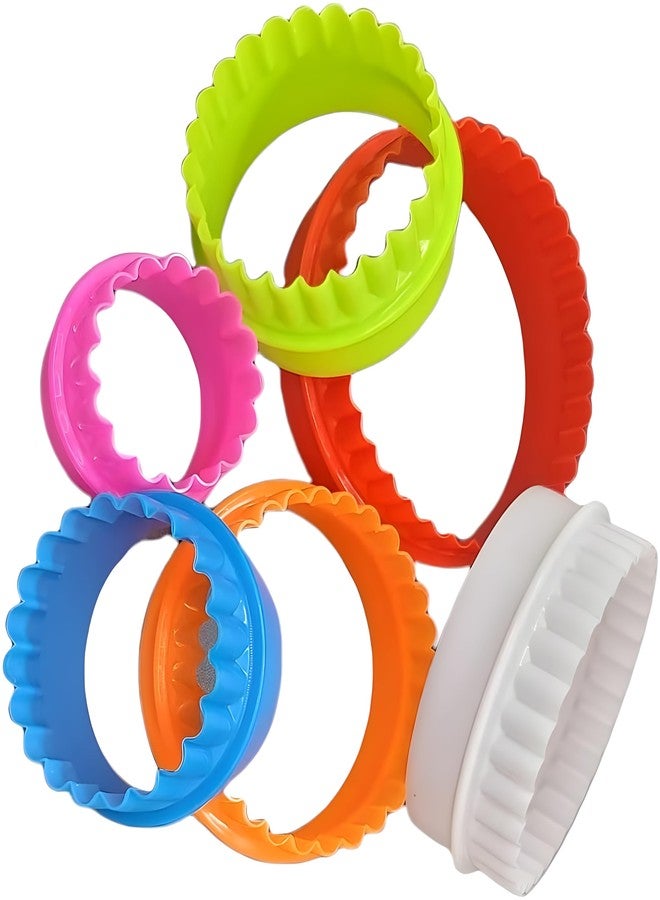 Bexter Cookie Biscuit Cutter Set, 6-Pack Dual-Sided Round Plastic Cutters, Smooth & Ruffled Edges, Multi-Size Shapes for Cookies, Cake, Fruit & Vegetables - Image 3