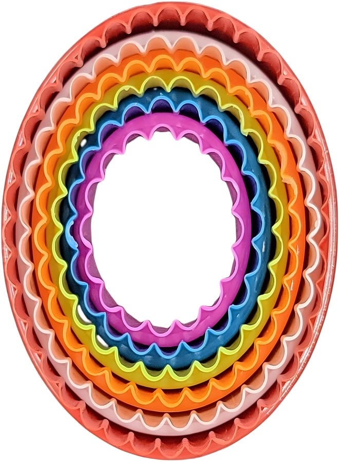Bexter Cookie Biscuit Cutter Set, 6-Pack Dual-Sided Round Plastic Cutters, Smooth & Ruffled Edges, Multi-Size Shapes for Cookies, Cake, Fruit & Vegetables - Image 5