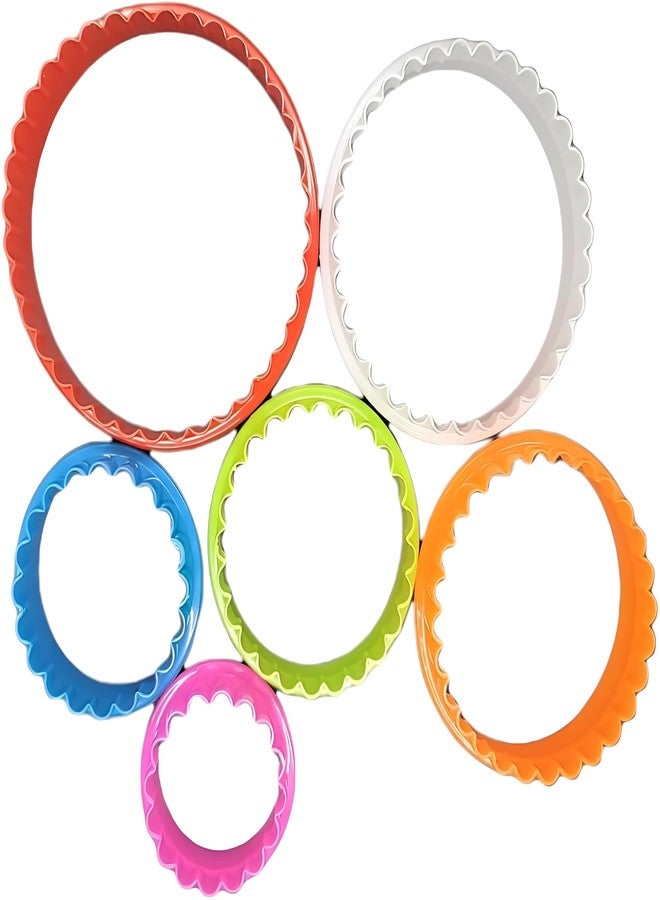 Bexter Cookie Biscuit Cutter Set, 6-Pack Dual-Sided Round Plastic Cutters, Smooth & Ruffled Edges, Multi-Size Shapes for Cookies, Cake, Fruit & Vegetables - Image 2