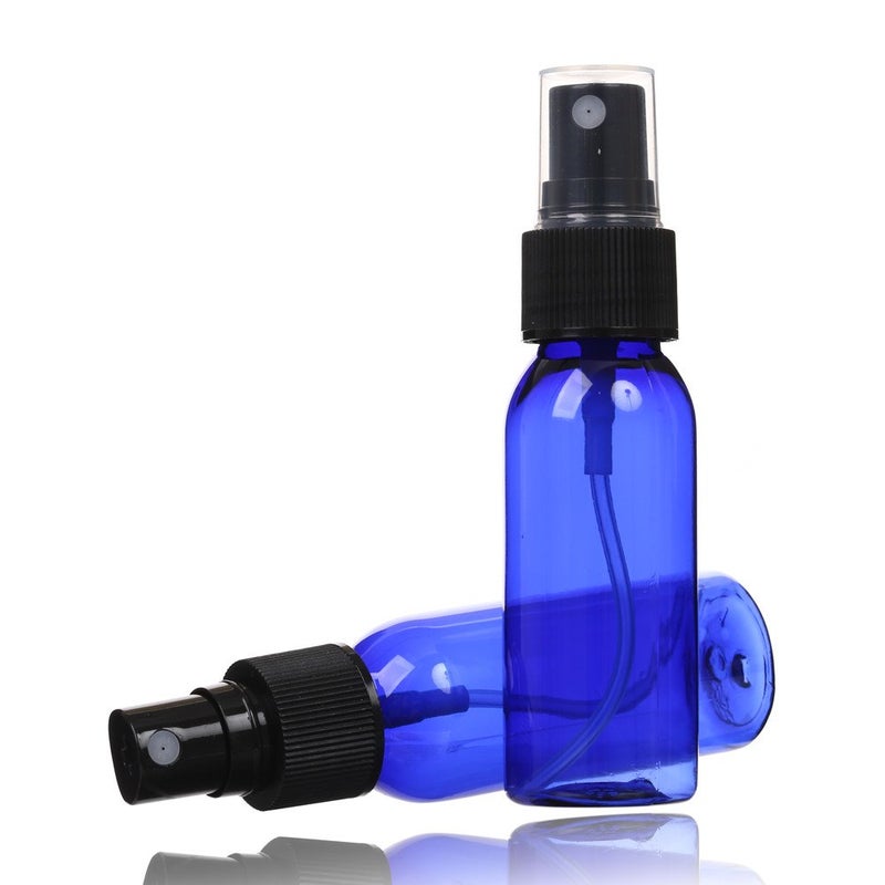 SINIDE Plastic Spray Bottles 30ML - 4 Pack 1oz Cobalt Blue Empty PET Refillable Cosmetic Perfume Atomizer Container with Fine Mist Sprayer for Essential Oils,liquids,Aromatherapy,Travel Size (Blue) - Image 3