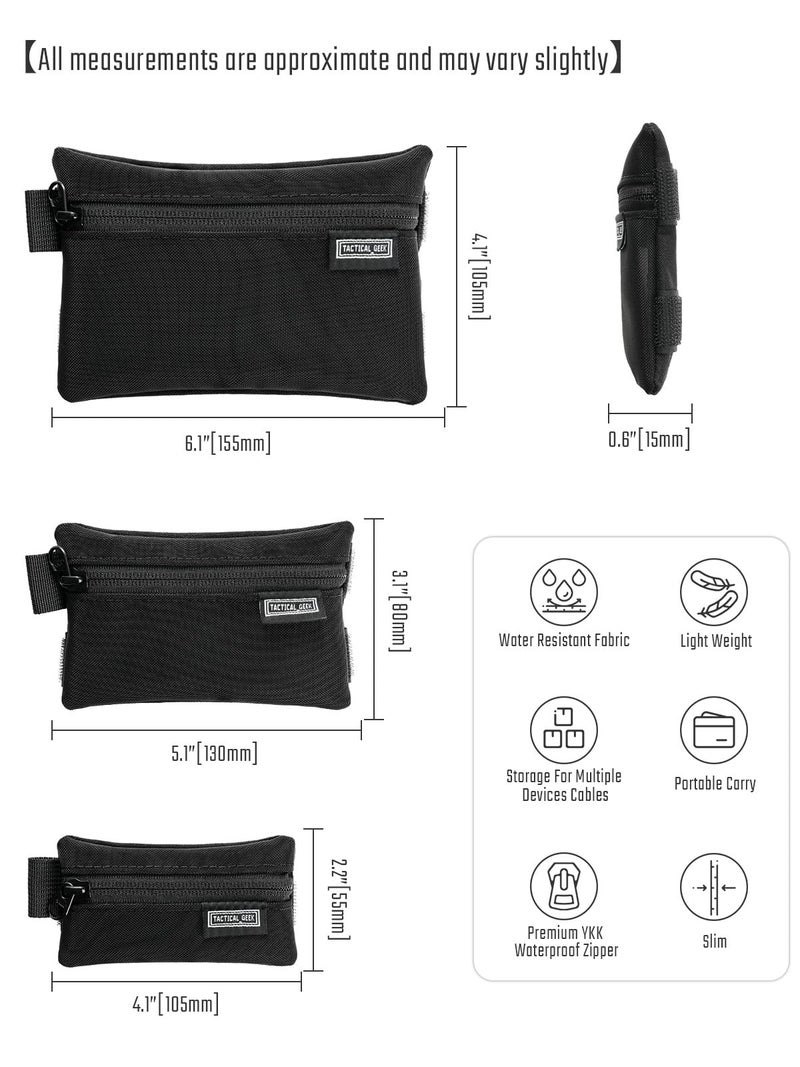 TACTICAL_GEEK Storage A5 EDC Storage Pouch Set, Molle EDC Gadget Bag, Multi-Functional Utility Small Tool Pocket, Small Organizer for Daily Carry (Transparent Black) - Image 2