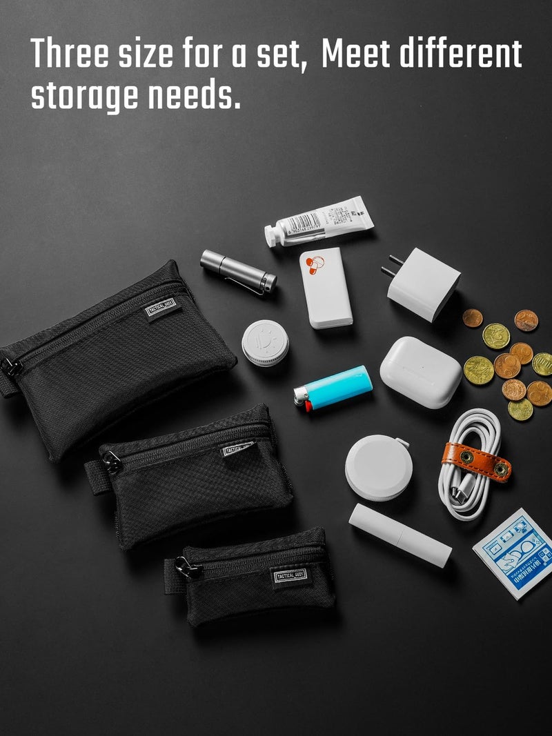 TACTICAL_GEEK Storage A5 EDC Storage Pouch Set, Molle EDC Gadget Bag, Multi-Functional Utility Small Tool Pocket, Small Organizer for Daily Carry (Transparent Black) - Image 3