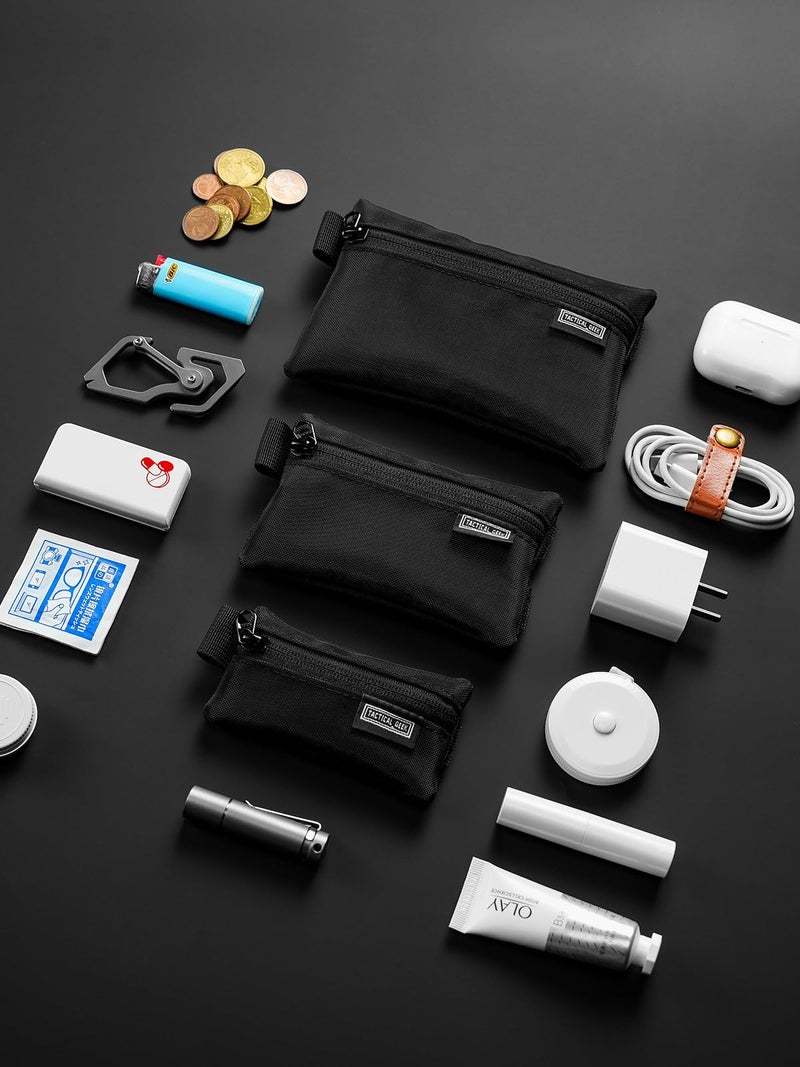 TACTICAL_GEEK Storage A5 EDC Storage Pouch Set, Molle EDC Gadget Bag, Multi-Functional Utility Small Tool Pocket, Small Organizer for Daily Carry (Transparent Black) - Image 4