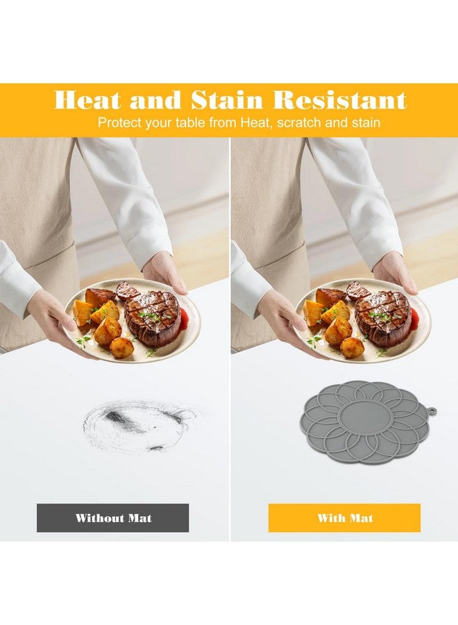 Garkup Silicone Trivet Mats 3P Heat Resistant Pot Holders, Multipurpose Non-Slip Hot Pads for Kitchen Potholders, Hot Dishers, Jar Opener, Spoon Holder, Food Grade Silicone Trivet - Image 3
