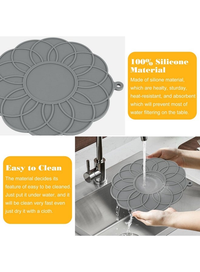 Garkup Silicone Trivet Mats 3P Heat Resistant Pot Holders, Multipurpose Non-Slip Hot Pads for Kitchen Potholders, Hot Dishers, Jar Opener, Spoon Holder, Food Grade Silicone Trivet - Image 4