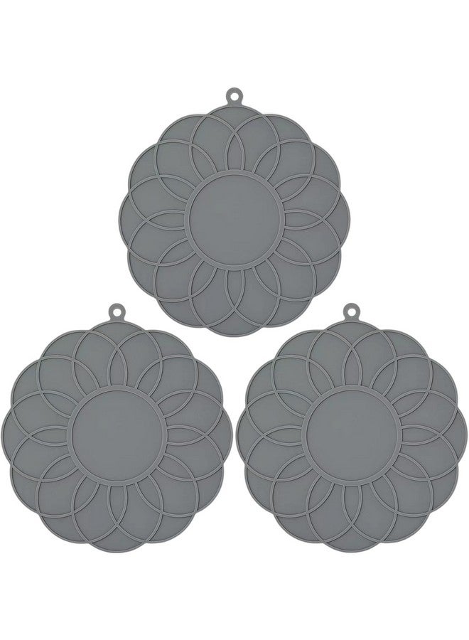 Garkup Silicone Trivet Mats 3P Heat Resistant Pot Holders, Multipurpose Non-Slip Hot Pads for Kitchen Potholders, Hot Dishers, Jar Opener, Spoon Holder, Food Grade Silicone Trivet - Image 1