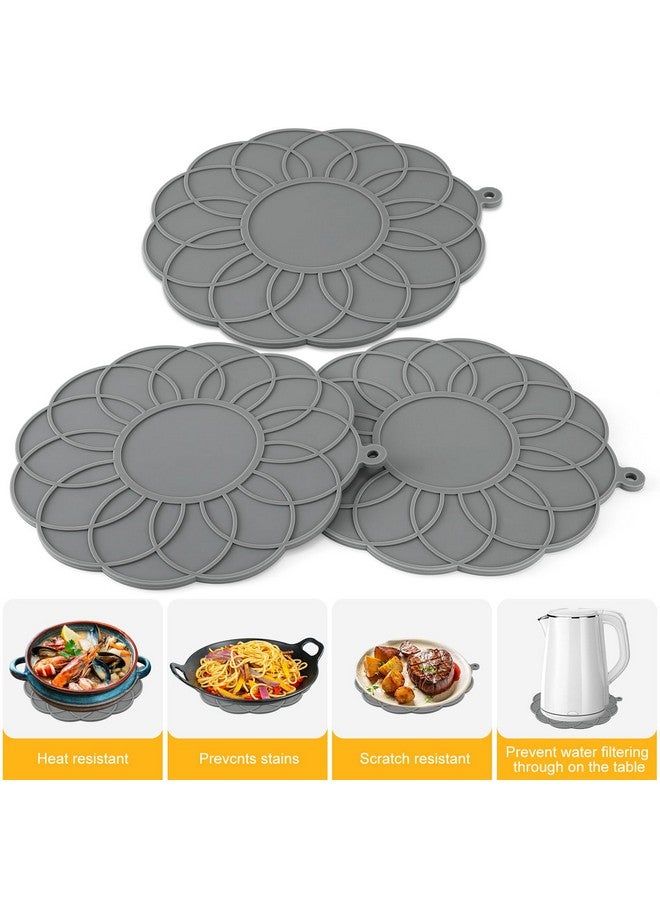 Garkup Silicone Trivet Mats 3P Heat Resistant Pot Holders, Multipurpose Non-Slip Hot Pads for Kitchen Potholders, Hot Dishers, Jar Opener, Spoon Holder, Food Grade Silicone Trivet - Image 5