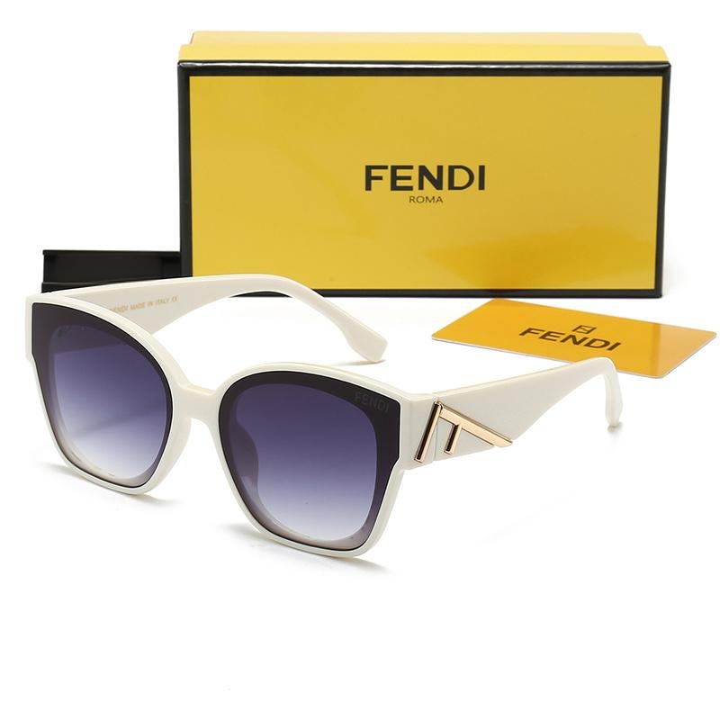 Fendi Women Classic Retro Sunglasses White Frame Grey Lenses - Image 1