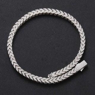 European and American new hip-hop necklace mens 8mmV chain double-sided chain 4-sided zircon front and back pattern mens necklace Silver 24inch - pzsku/ZED582C98DA394EDF75CDZ/45/1746230966/63814716-0db6-491d-bb0c-5d20bc925cb4