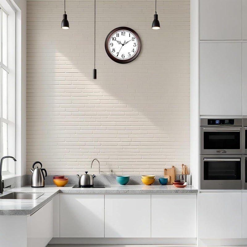 Vintage Clock for Wall Living Room, 30 Cm / 12 in Quartz Silent Clock, Decorative Clock Pendulum, Operated Battery, Classic Design Retro for Office, Bedroom, Dining Room, and Home - Image 2