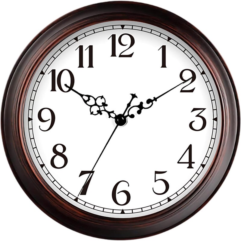 Vintage Clock for Wall Living Room, 30 Cm / 12 in Quartz Silent Clock, Decorative Clock Pendulum, Operated Battery, Classic Design Retro for Office, Bedroom, Dining Room, and Home - Image 1