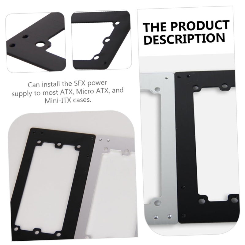Black ATX To Power Supply Conversion Bracket Aluminum Anodized Mounting Frame Elegant Design Construction For Upgrading Replacing Old Components - Image 4