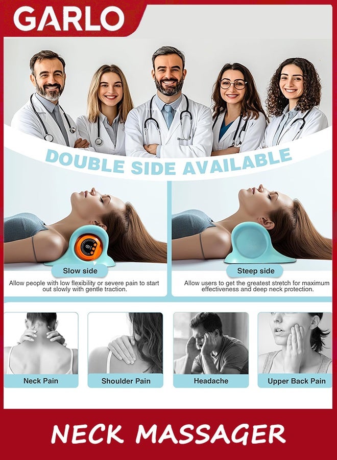 جارلو مسالك الرقبة ، استرخاء الرقبة والكتف مع الحرارة ، 3 أوضاع ، وسائد الرقبة المحمولة لتخفيف الألم واسترخاء العضلات ، جهاز الجر عنق الرحم بزاوية 26 درجة للظهر والرقبة والكتف - Image 4