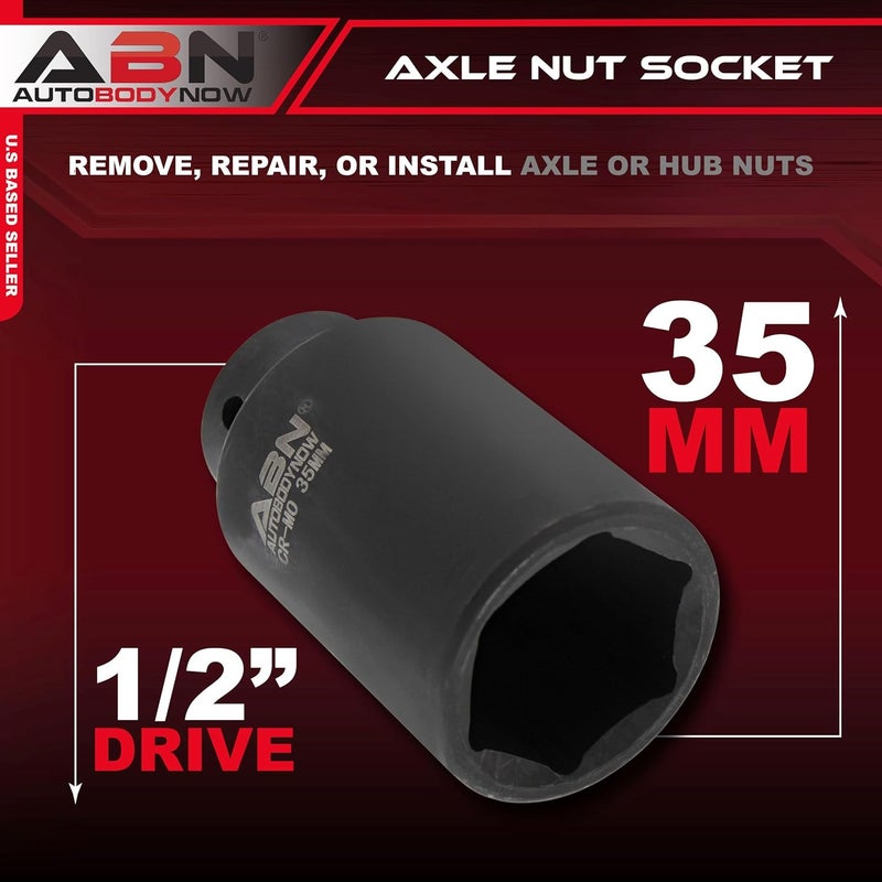 ABN 35mm Axle Nut Socket, 1/2" Drive, 6 Point - Universal for Vehicle Installation and Repair - Image 2