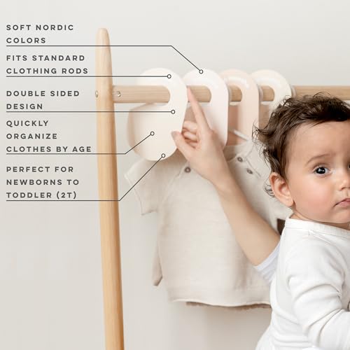 3 Sprouts Baby Closet Dividers Set of 8 - Baby Clothes Organizer Toddler Hanger, Double-Sided Size Labels - Nursery Organization for Baby Clothing Newborn Infant to 2T Boy & Girl - Neutral Solid - Image 3