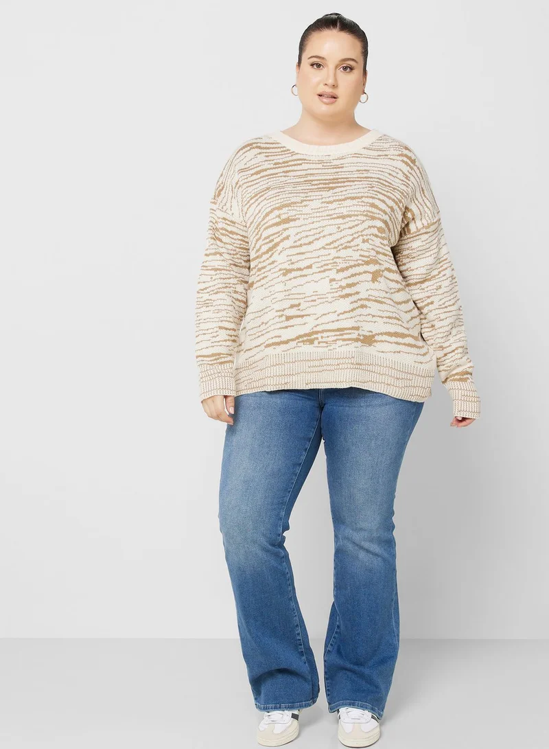 Only Carmakoma Flared High Waist Jeans