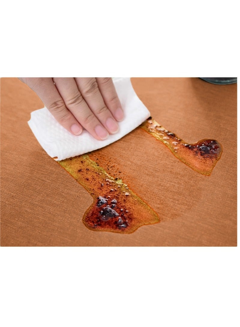 Anna 120*120cm Easy-Clean Waterproof Oil-Proof Faux Linen Tablecloth with Tassels - Image 4