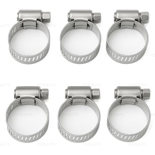 EPISKEY® Stainless Steel Hose Clamps | Adjustable Worm Drive Pipe Clips 13–19mm | Leak-Proof Gas Stove & Plumbing | Safety Clips PACK OF 6 [6_CLMP] - Image 1