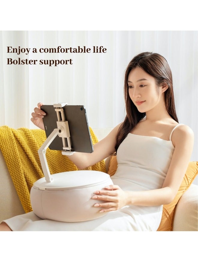 Generic - Tablet Pillow Holder for Bed,Pillow-shaped Phone/iPad Stand,Multifunctional Cushion,360° Rotatable Adjustment,Fits 4.9 to 12.9 Inch Tablets/Phones/Kindle (Enamel Grey) - Image 1