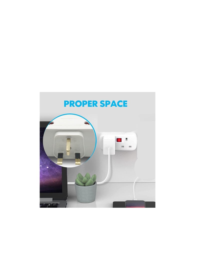 Generic - Universal Adapter with 4 Electrical Multi socket plug, Multiple Outlet Extender, Side Outlet Splitter Box, Wall Tap Power Plug Expander for Home And Office Use - Image 1