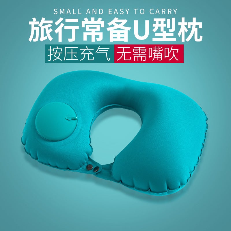 Inflatable Travel Neck Pillow U-Shaped Cushion for Office and Travel, Portable - Image 2