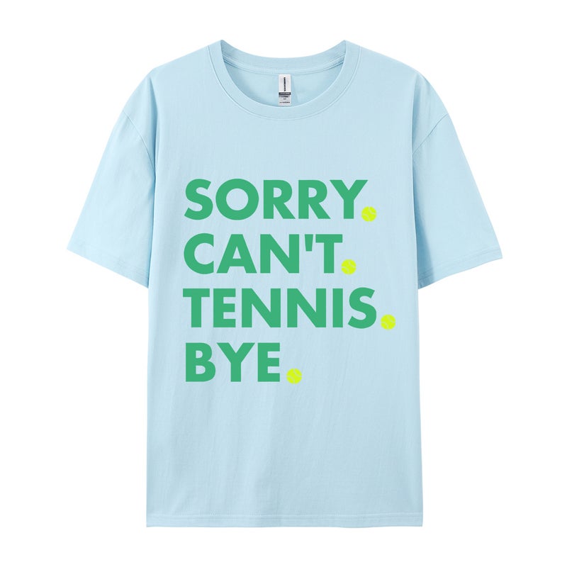 Pure Cotton Code Sorry Can'T Tennis By E T-Shirt Women'S Short Sleeve Round Neck - Image 1