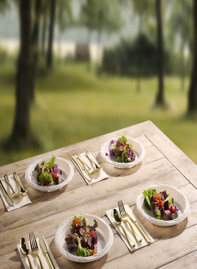 Munfix 200 White Plastic Plates Set - 9 Inch Disposable Dinner Plates Bulk Pack, for Party, BBQ, Picnic, Parties, Travel and Events, Microwavable Recyclable - Image 3