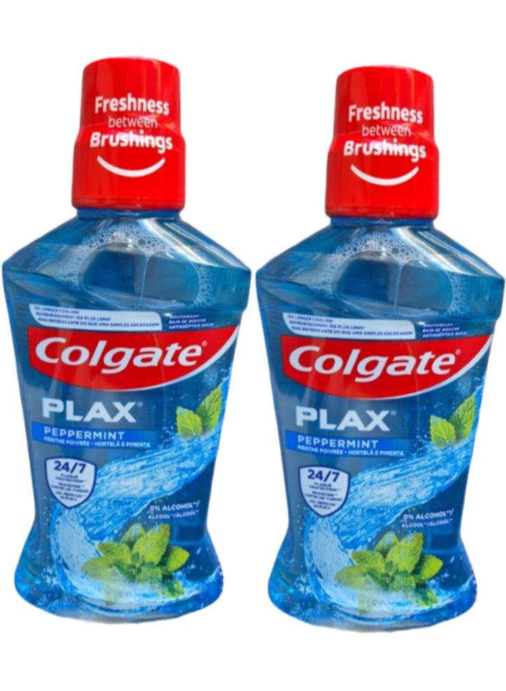 Colgate Pack Of 2 Colgate Plax Peppermint Mouth Wash 250 ml - Image 2