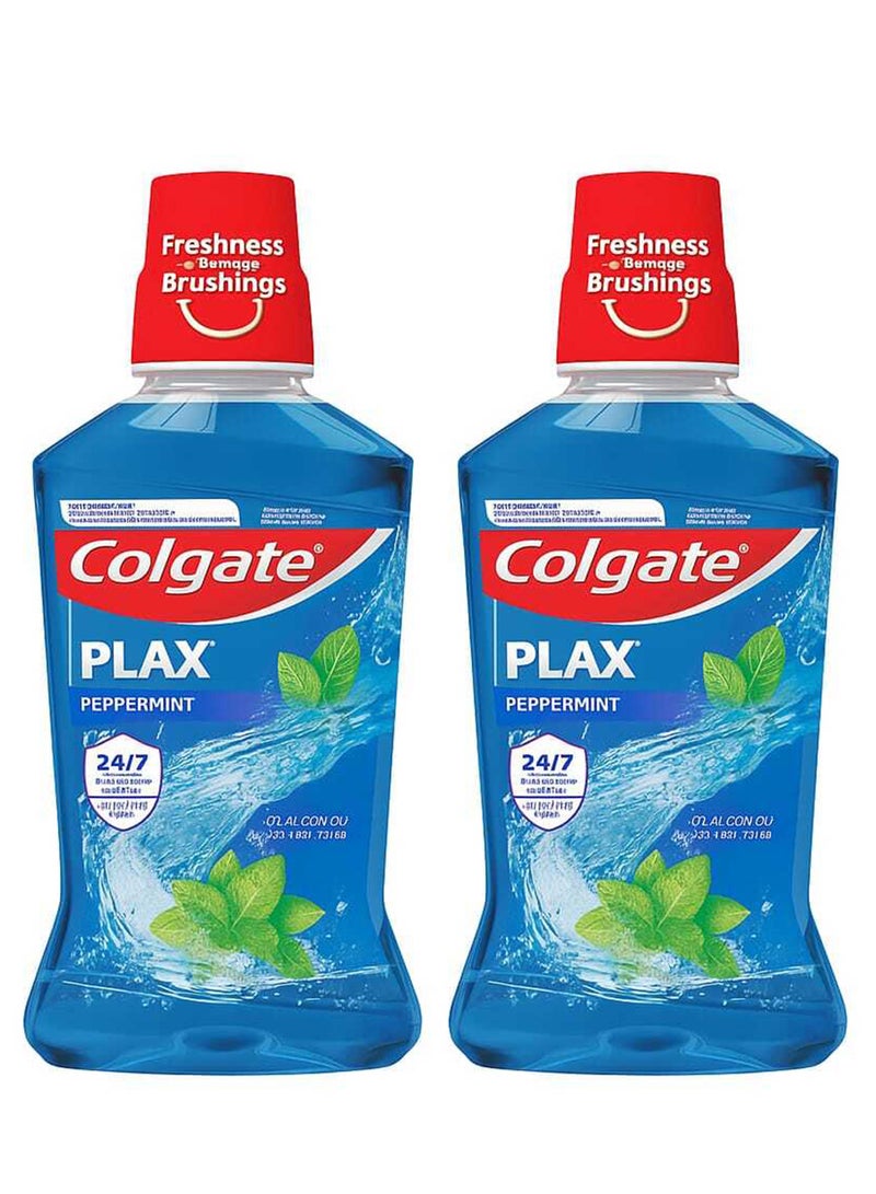Colgate Pack Of 2 Colgate Plax Peppermint Mouth Wash 250 ml - Image 1