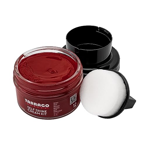 Tarrago Self Shine Shoe Polish with Applicator – Quick Shine Shoe Cream for Leather Boots and Shoes - 1.76 Fl. Oz – Red #12 - Image 1