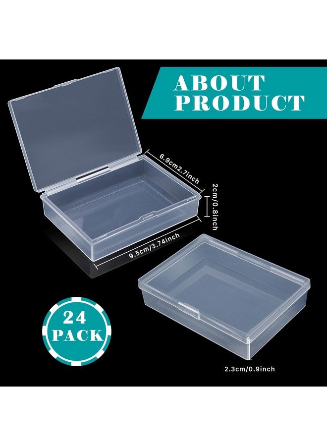 Aosmeol 24 Pack Playing Card Case Holder, Clear Plastic Card Deck Boxes, Snaps Closed - Image 2