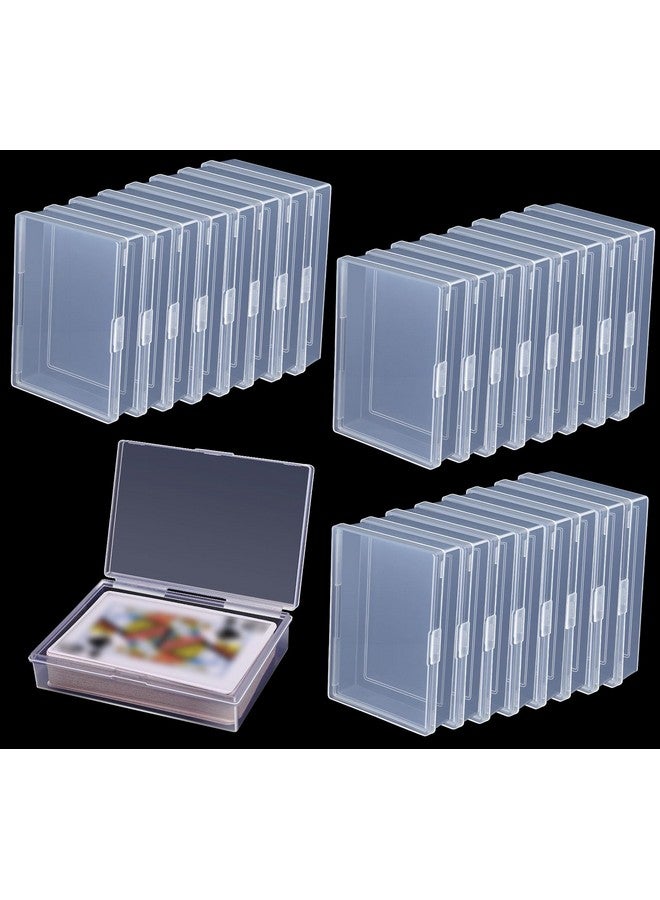 Aosmeol 24 Pack Playing Card Case Holder, Clear Plastic Card Deck Boxes, Snaps Closed - Image 1