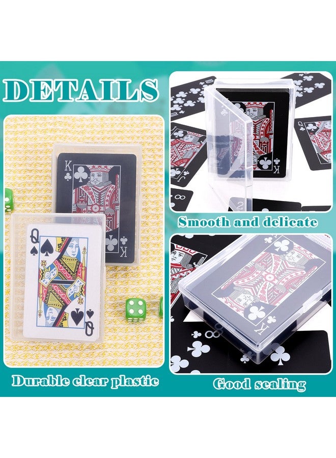 Aosmeol 24 Pack Playing Card Case Holder, Clear Plastic Card Deck Boxes, Snaps Closed - Image 3