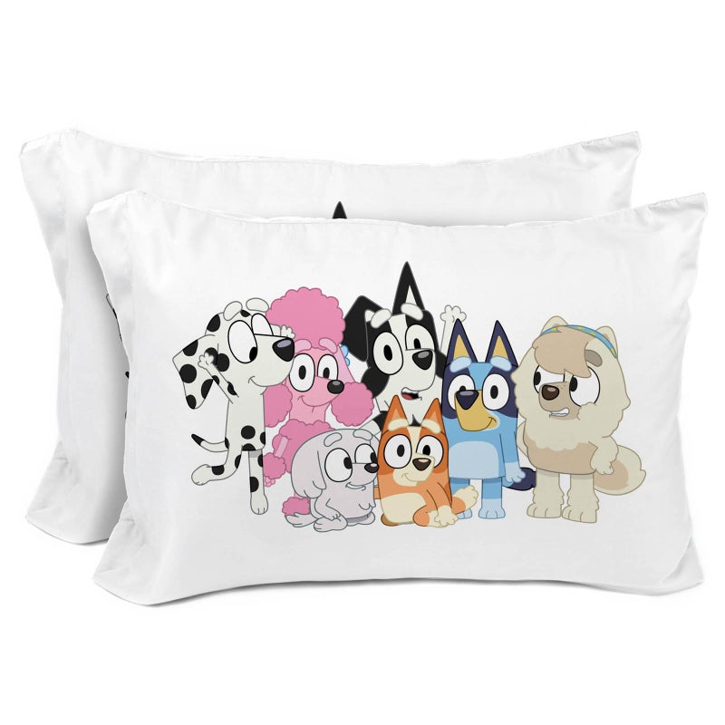 Sunny Side Up Bluey  Bingo Pack of 2 Reversible Pillowcases  Double Sided Pillow Covers  Kids Super Soft Bedding