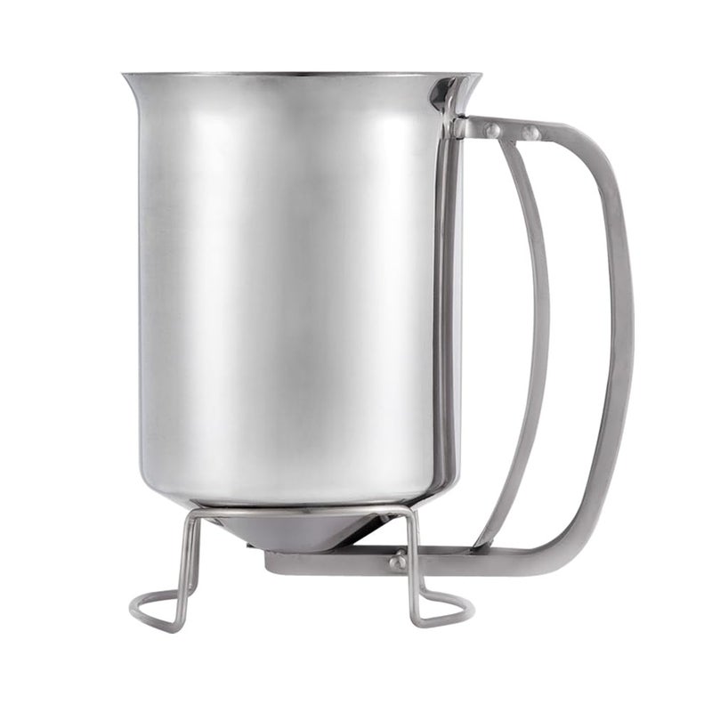 Geetest GEETEST 800ml Stainless Steel Pancake Batter Dispenser  Great for BakingCupcakesMuffinsCooking CrepesWaffles Easyflow Spout Measuring Gauge in Mls and cups 